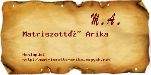 Matriszottó Arika névjegykártya
